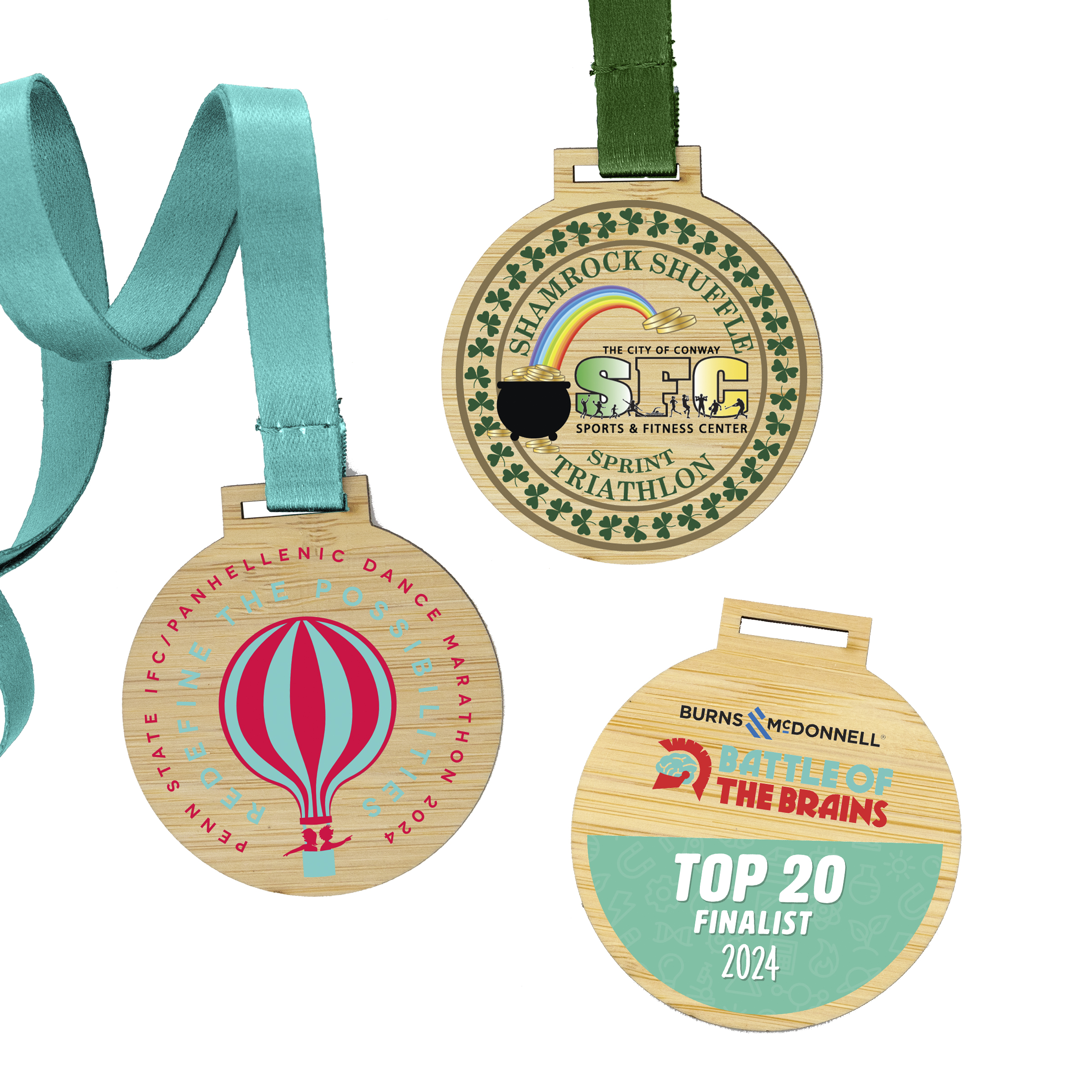 Custom Bamboo Medals Full Color (2-1/2”)