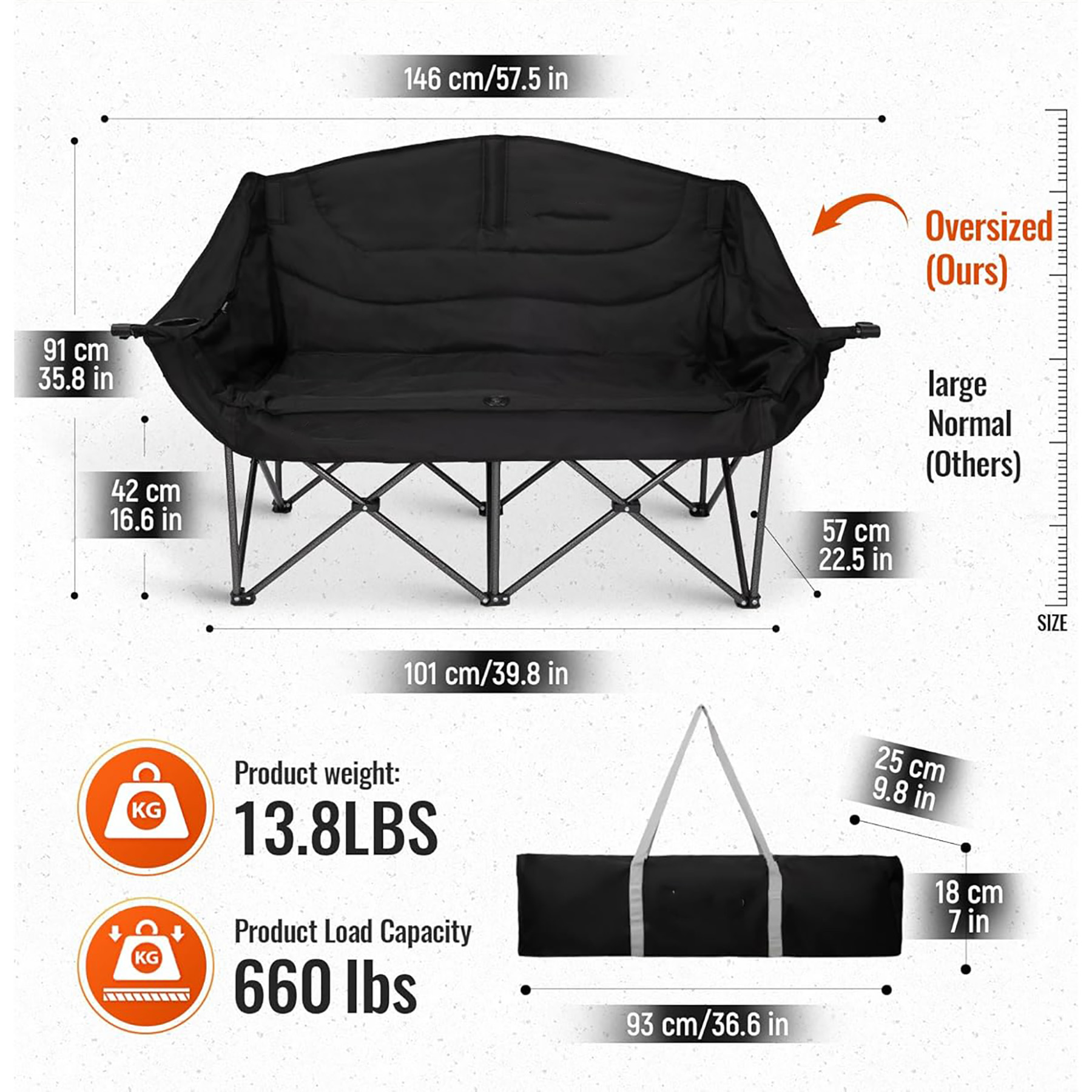 Double Camping Chair 2