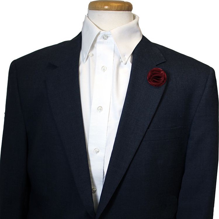 Maroon Floral Lapel Pin 2