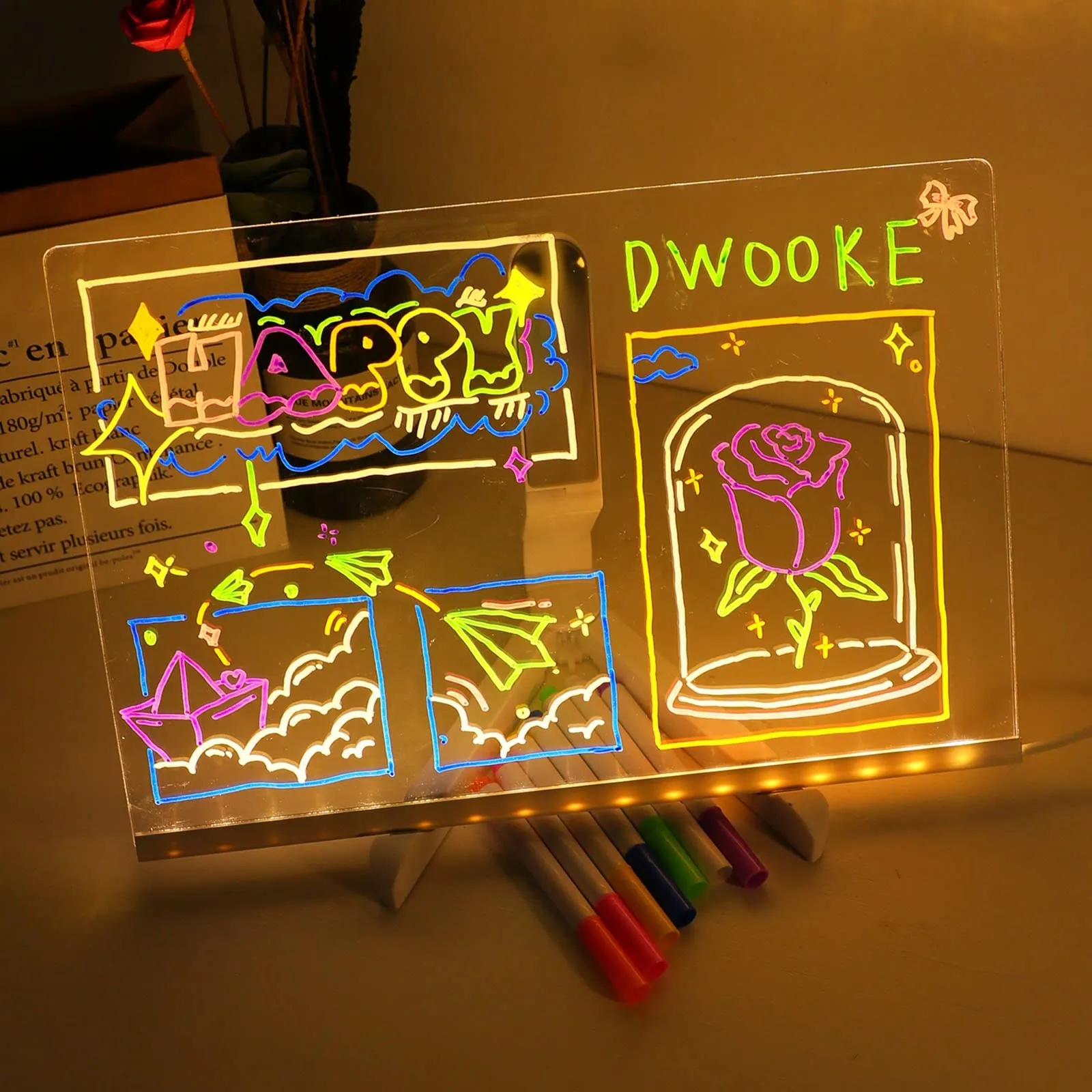 LED Message Board with 7 Colors Pen 6