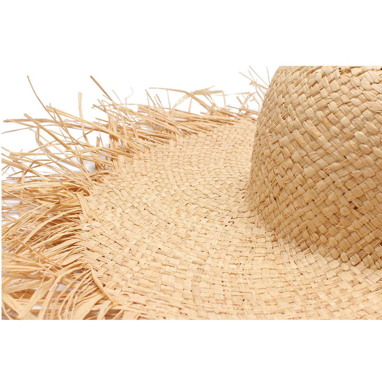 Natural Raffia Straw Wide Brim Sun Hat 1