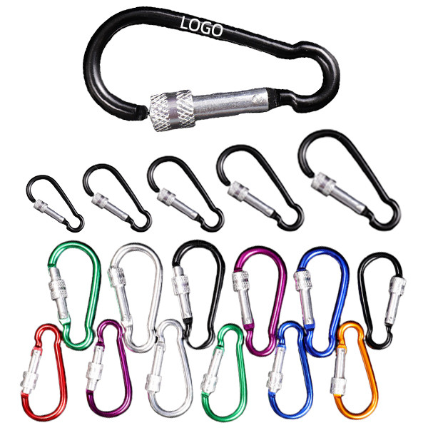 Gourd Shaped Aluminum Carabiner W/ Screw Lock(2 5/8" W x 2 1/16" H) 1