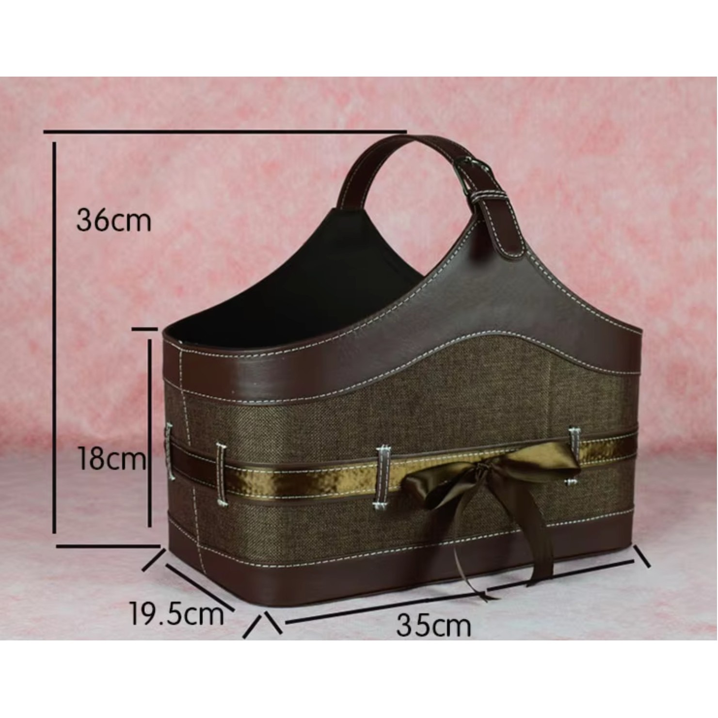 Colorful Leather Hotel Gift Basket Wine Fruits Baskets 2