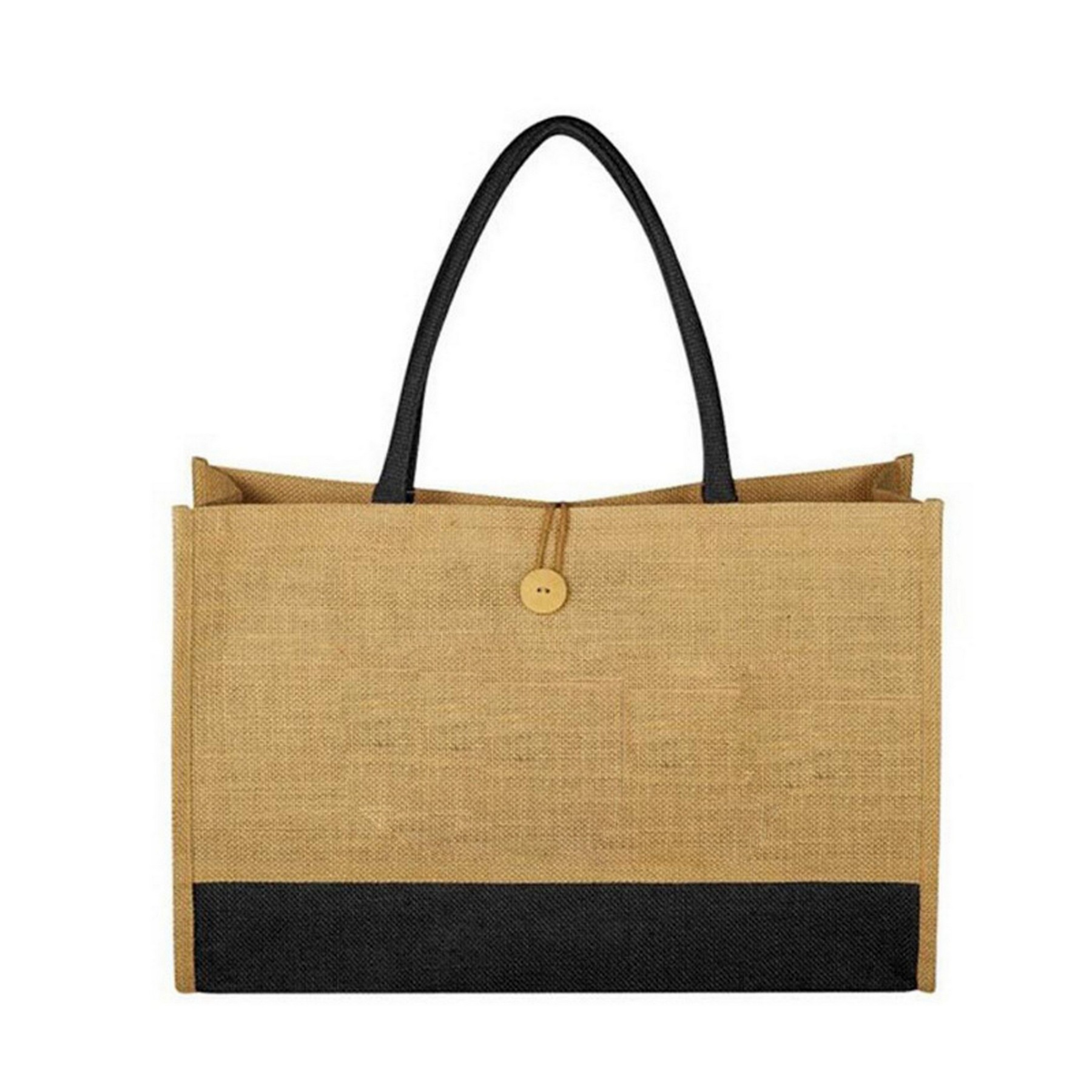 Colorful Burlap Tote Bags W/ A Button, custom tote bag with logo imprint 2