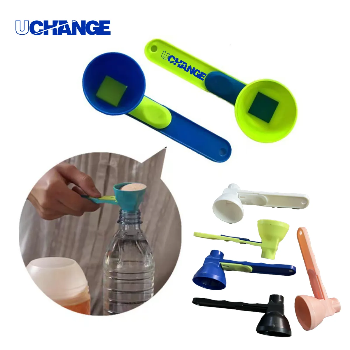 No-Spill Powder Funnel Spoon With Sliding Separator measuring scoop + funnel No spill preparation 6