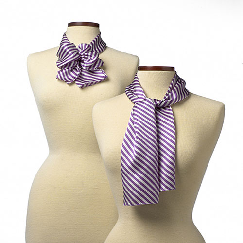 Purple Saville Stripe Polyester Scarf - 8"x45" 2