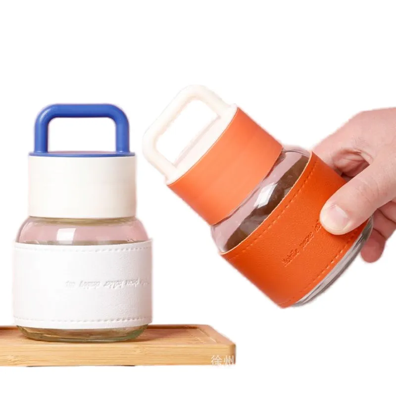 Mini Portable 300ml Glass Cup with Protective Sleeve – Travel-Friendly Reusable Bottle 3