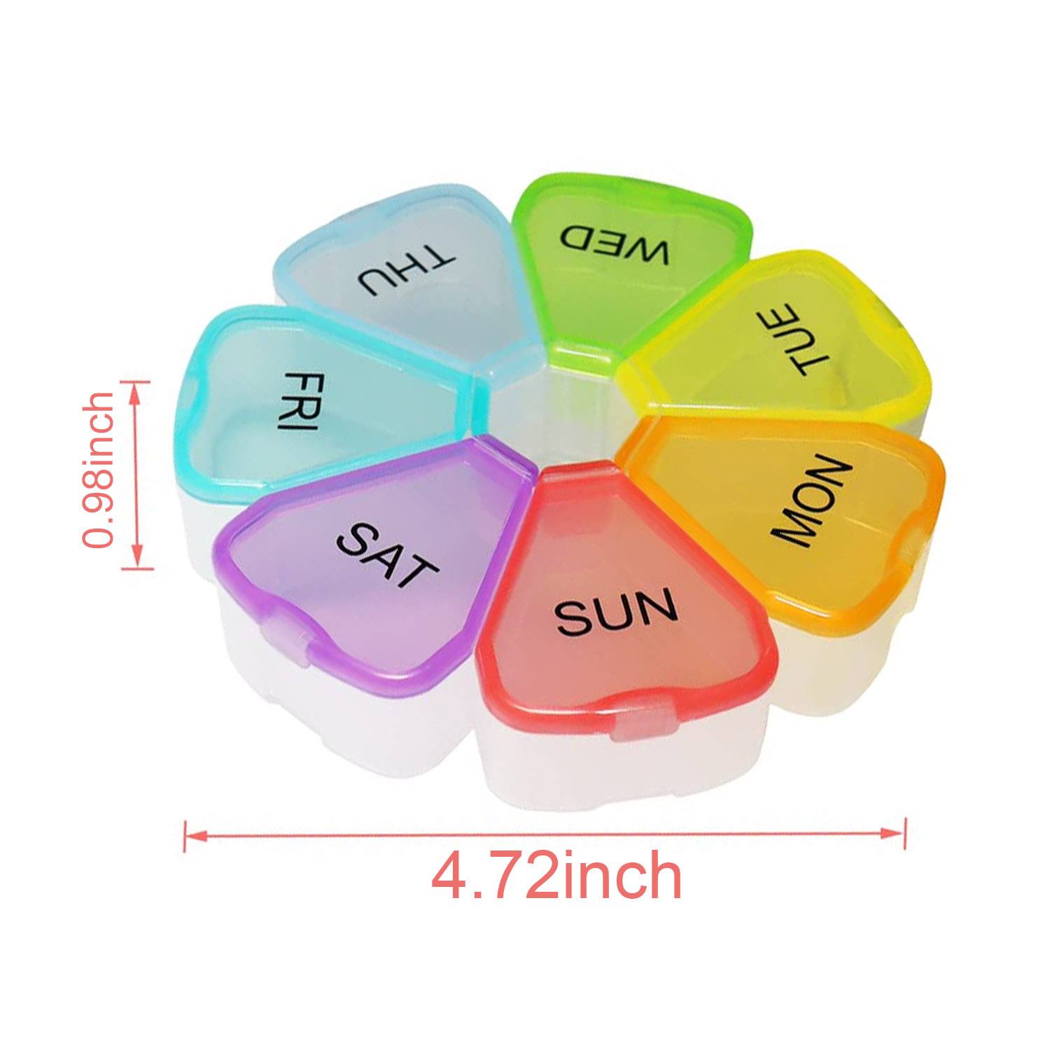 Cute Household Portable Rainbow Petal Pill Box 1