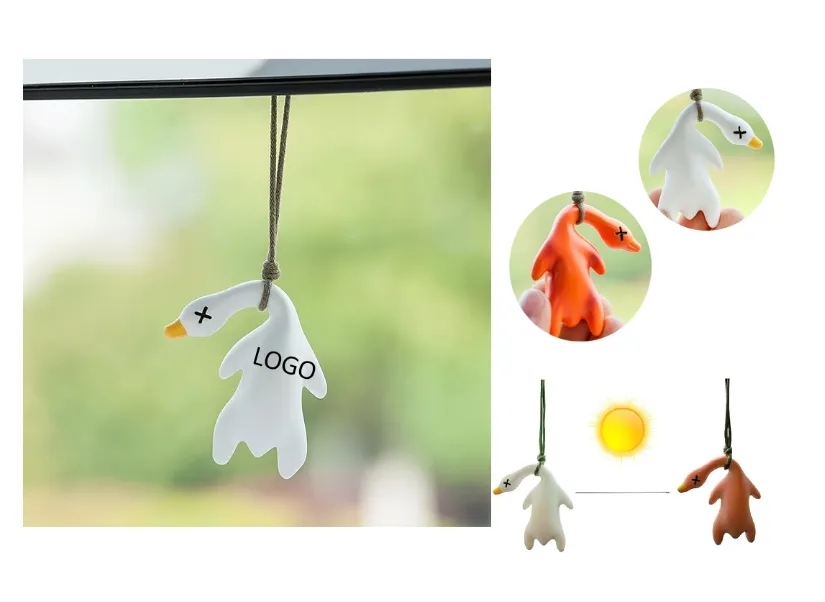 Wholesale Color Changing Duck Car Mirror Hanging Ornament Funny Custom Auto Decor 5