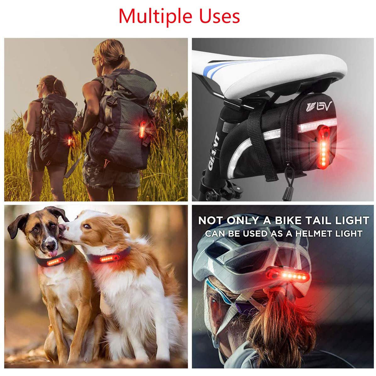 USB Rechargeable Bike Tail Light – High-Intensity Red LED Fits Bike, Helmet & Backpack 12
