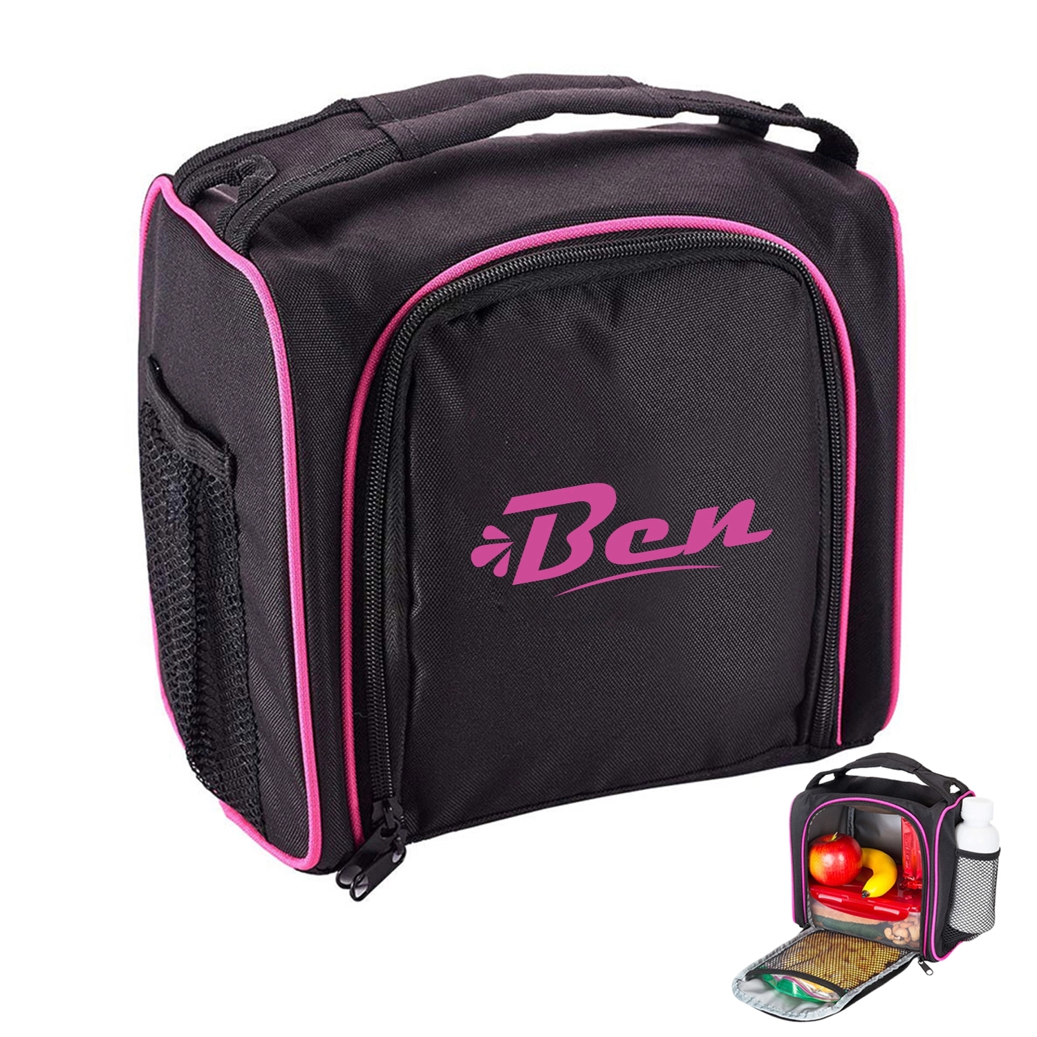 Double-Zipper Square Handheld Insulated Bag 2