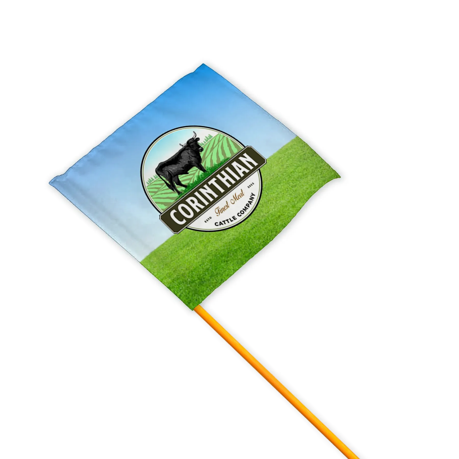 51" Orange Whip Rod With 12"x12" Custom Digital Flag 23