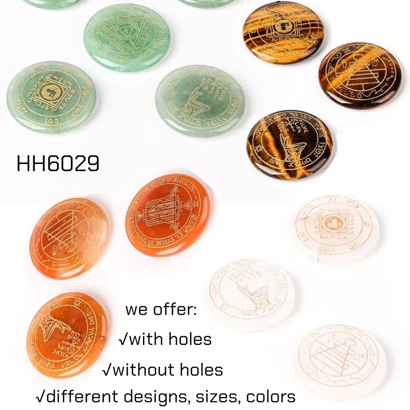 Engraved Pocket Stone Positive Rocks Gemstones Round 7