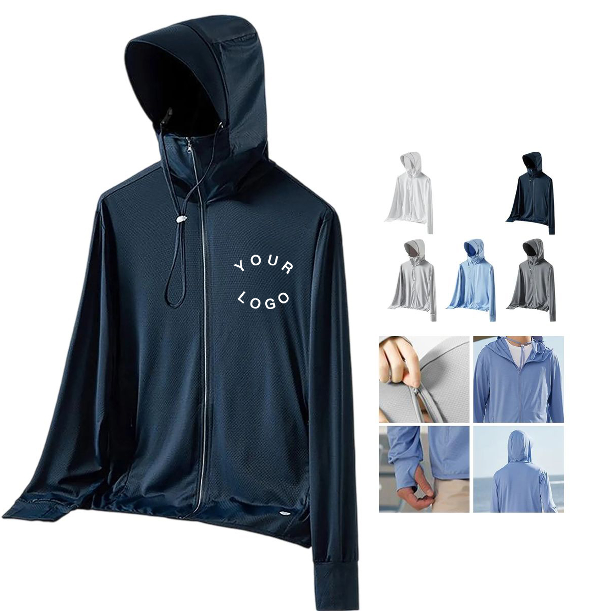Polyester Hooded Sun Jacket with Detachable Brim 9