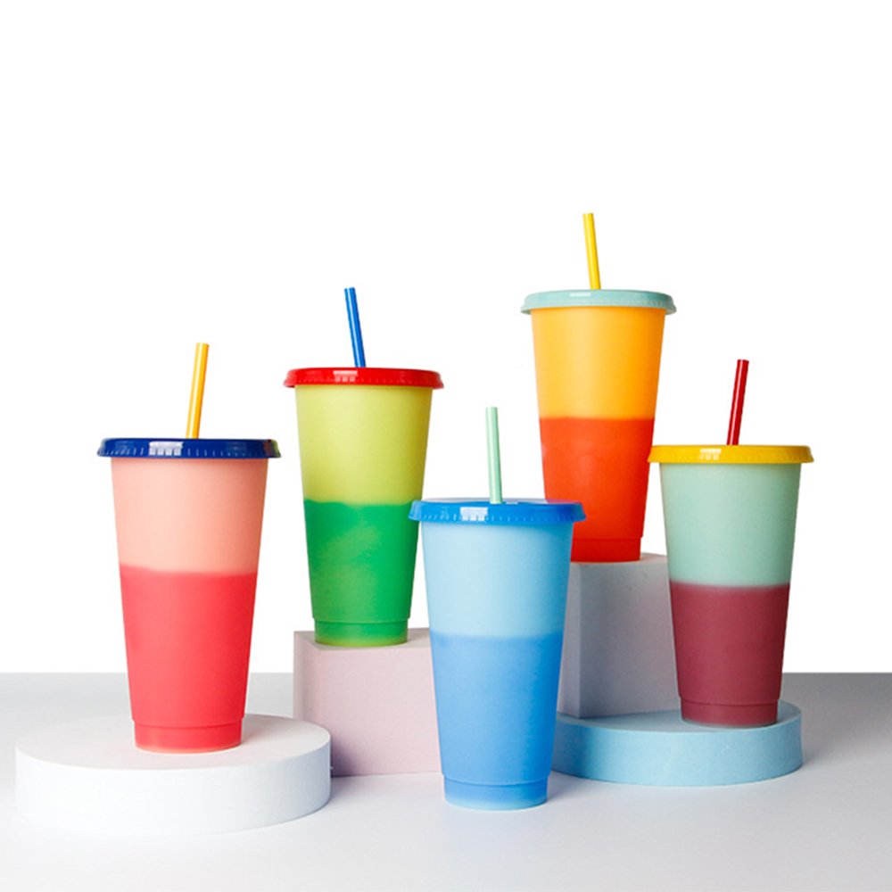 710ML Color Plastic Cup Temperature Sensitive Water Bottle