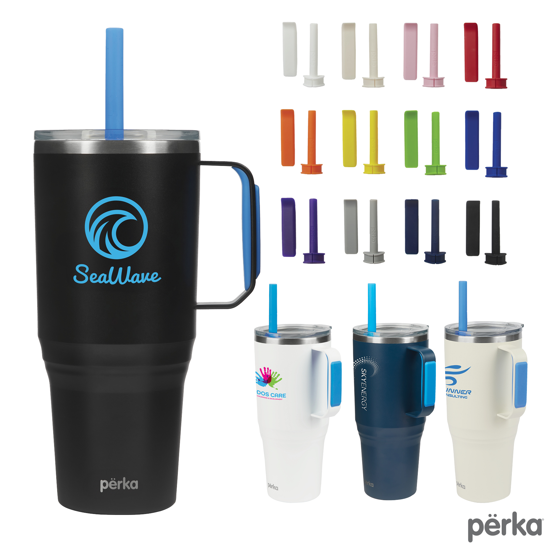 Perka® Portofino 36 oz. Double Wall Recycled Stainless Steel Travel Mug 41