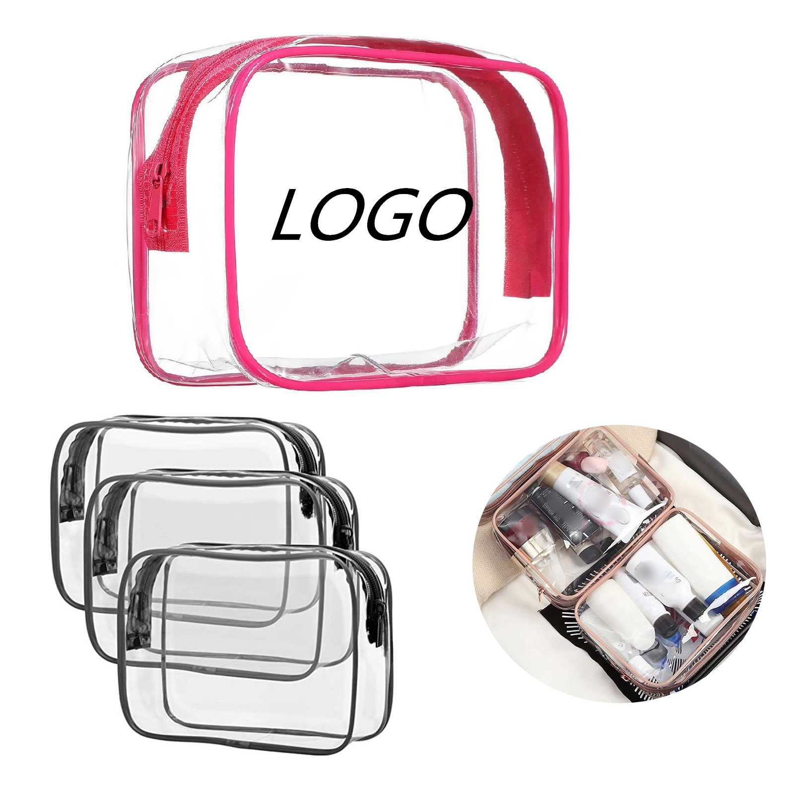 Transparent PVC Zipper Cosmetic Bag 4