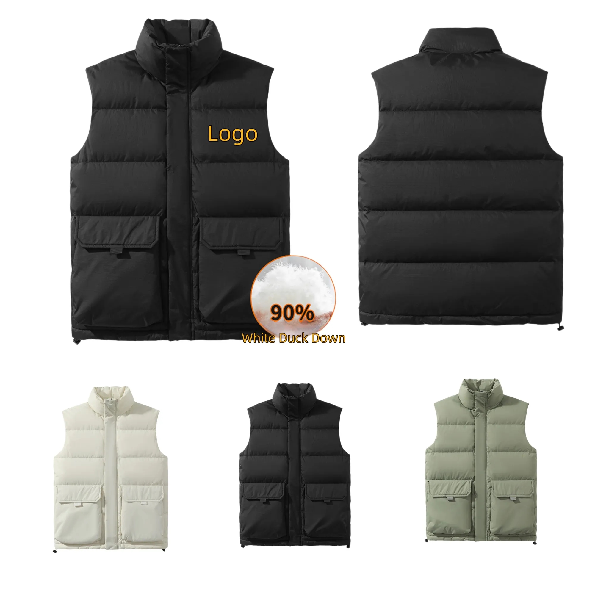 90% White Duck Down Vest 2