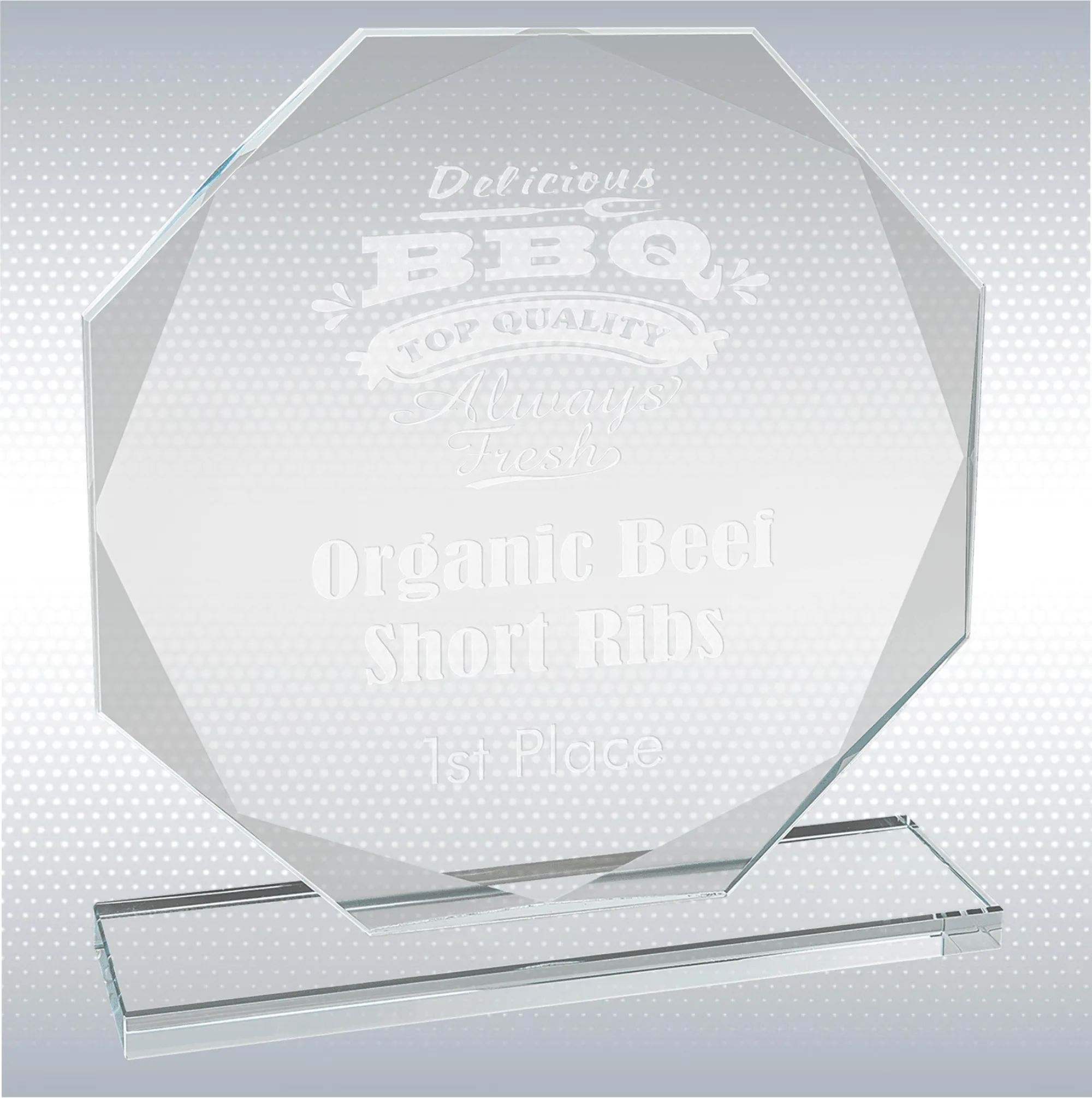 Octagon Clear Glass Award 7