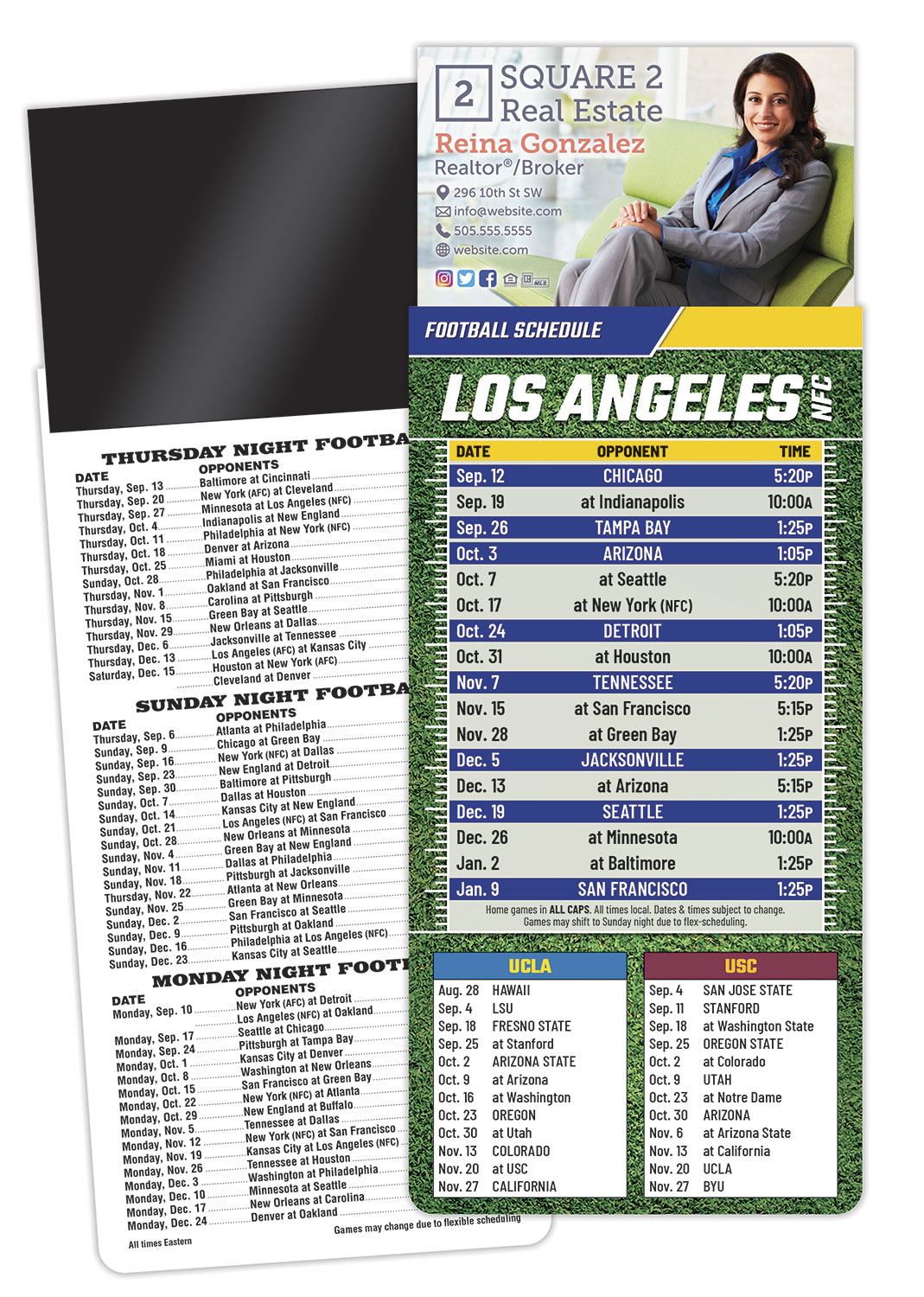 Magna-Card Business Card Magnet Football Schedules (3.5x9) 1