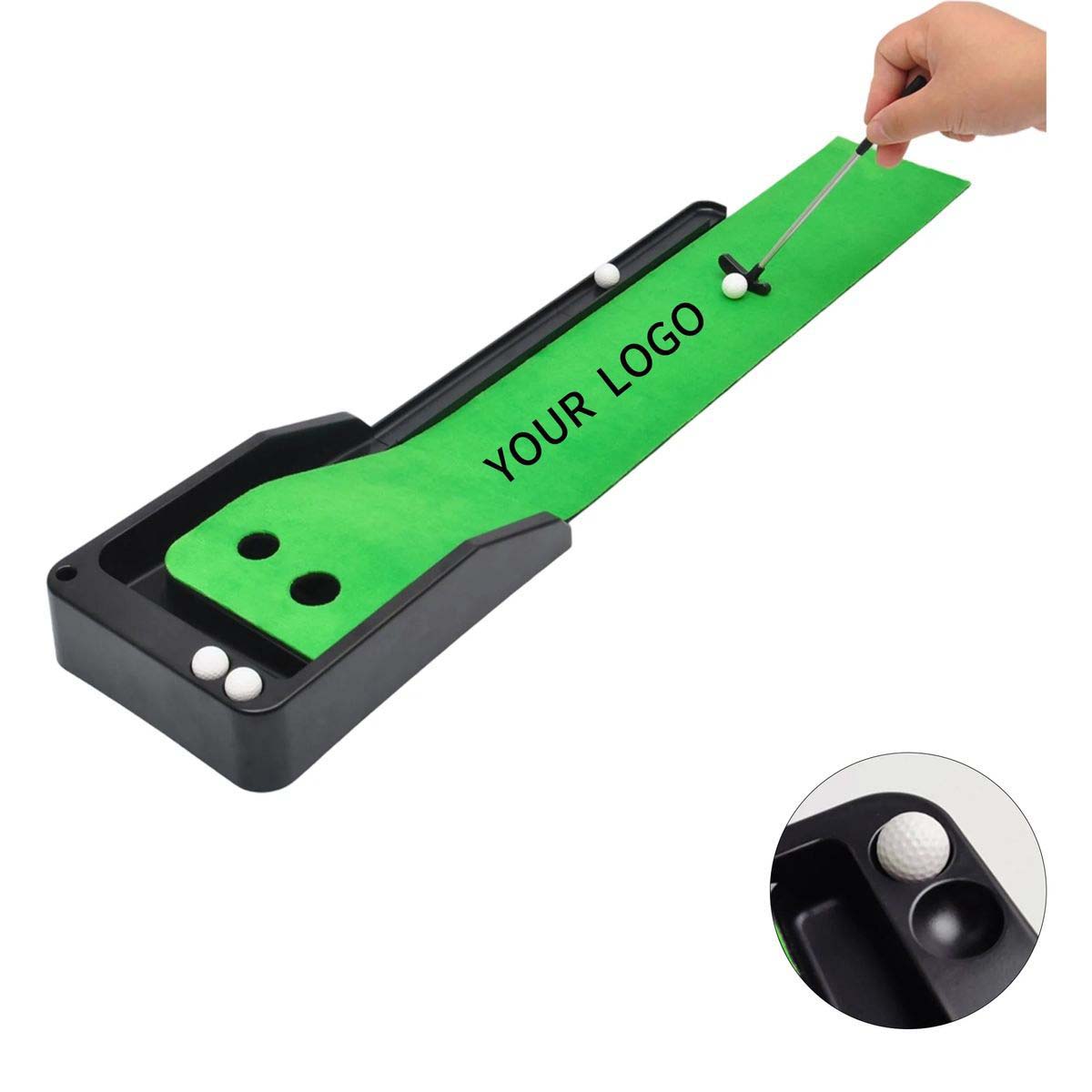 Non Slip Golf Putting Mat with Putter Slot 1