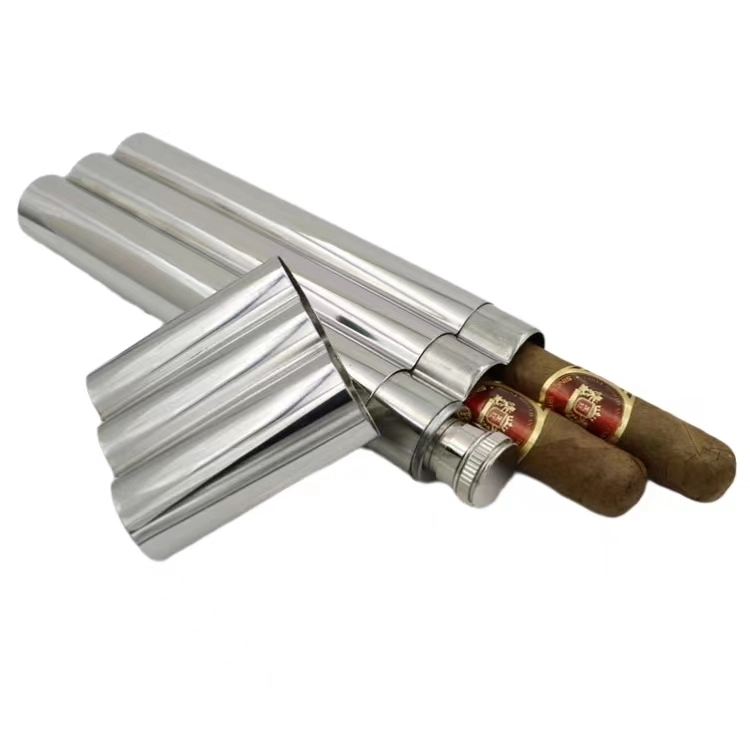 Stainless Steel Cigar Case With Wine Tube For Men 5