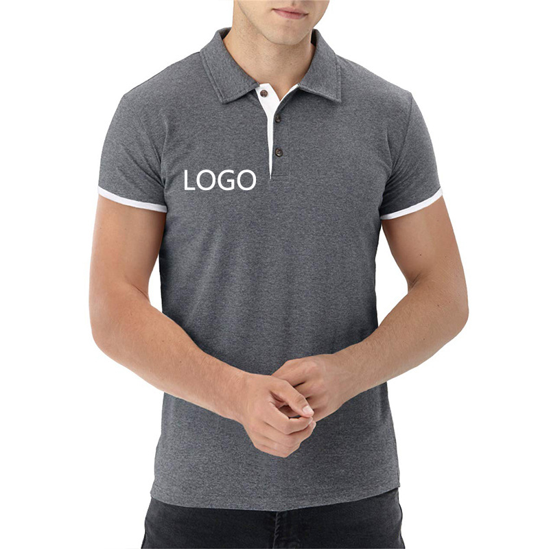 Business Men's Short Sleeve Lapel Polo Shirt / Button 5