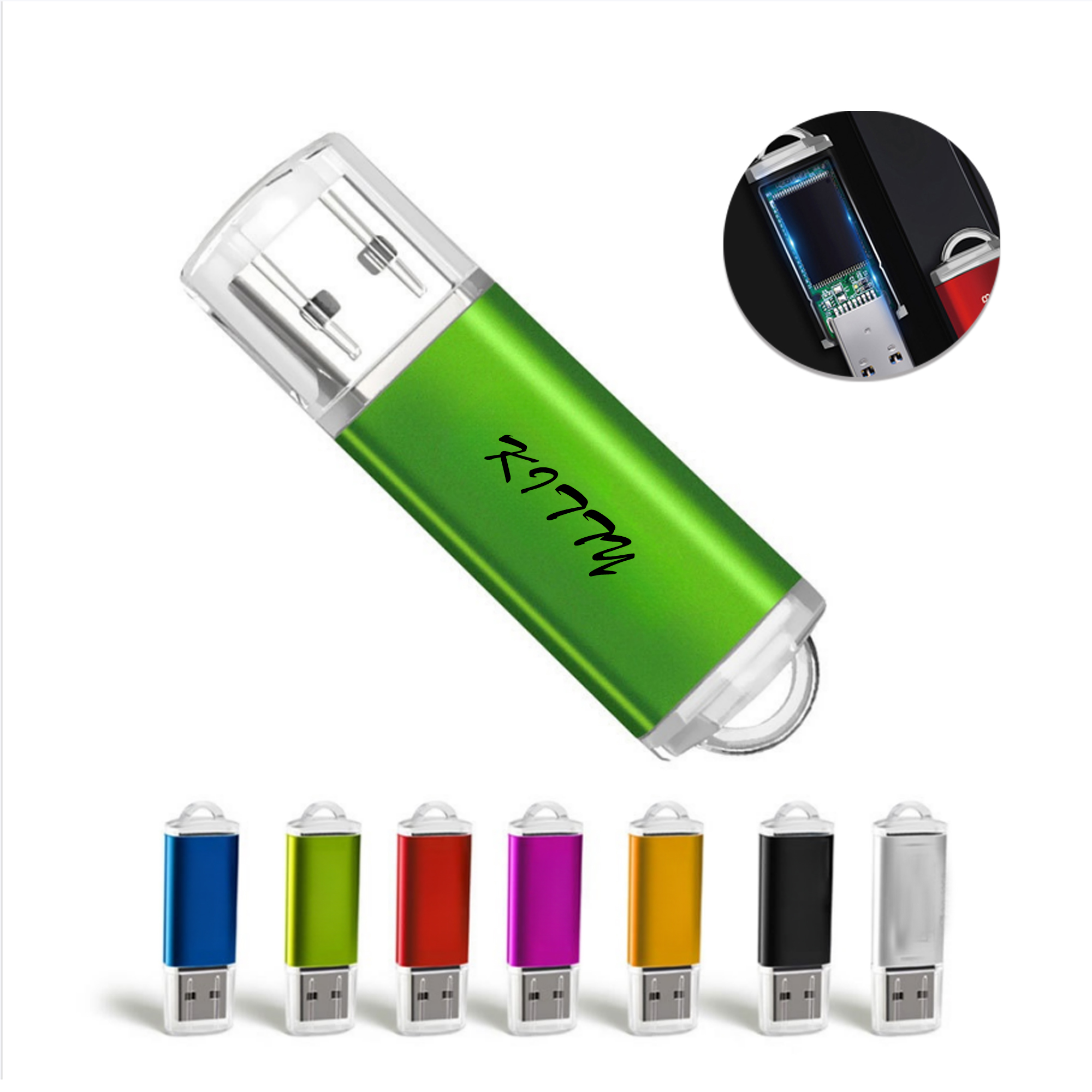 8GB USB flash drive with a keychain