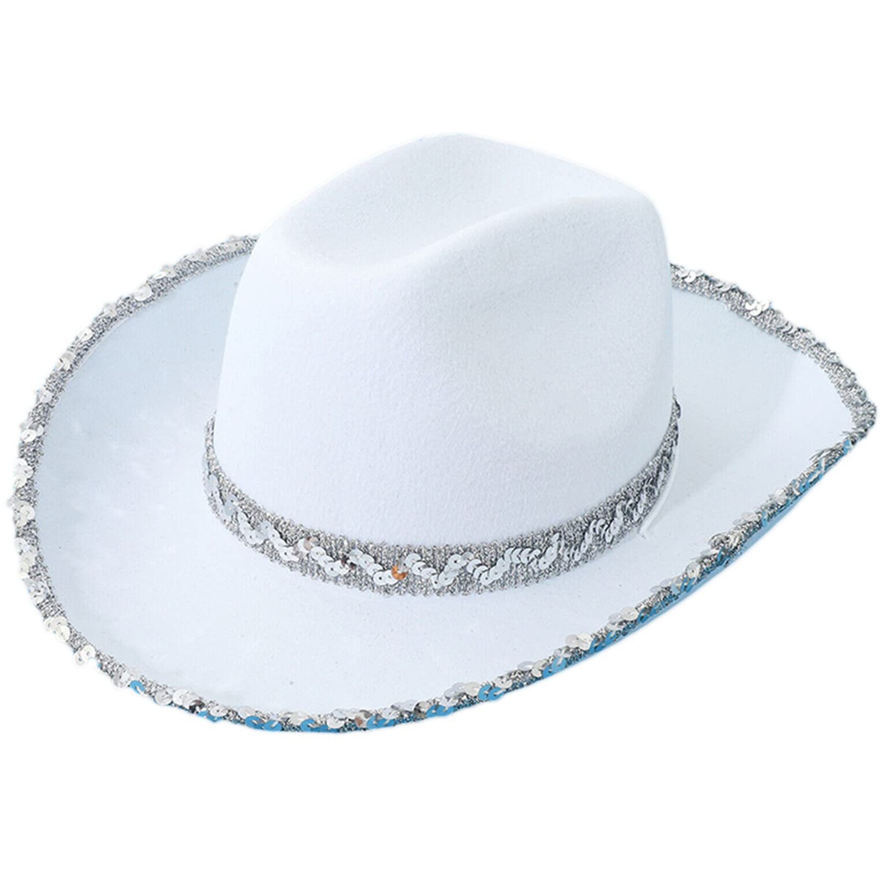 Shining Silver Trim Cowboy Hat 1