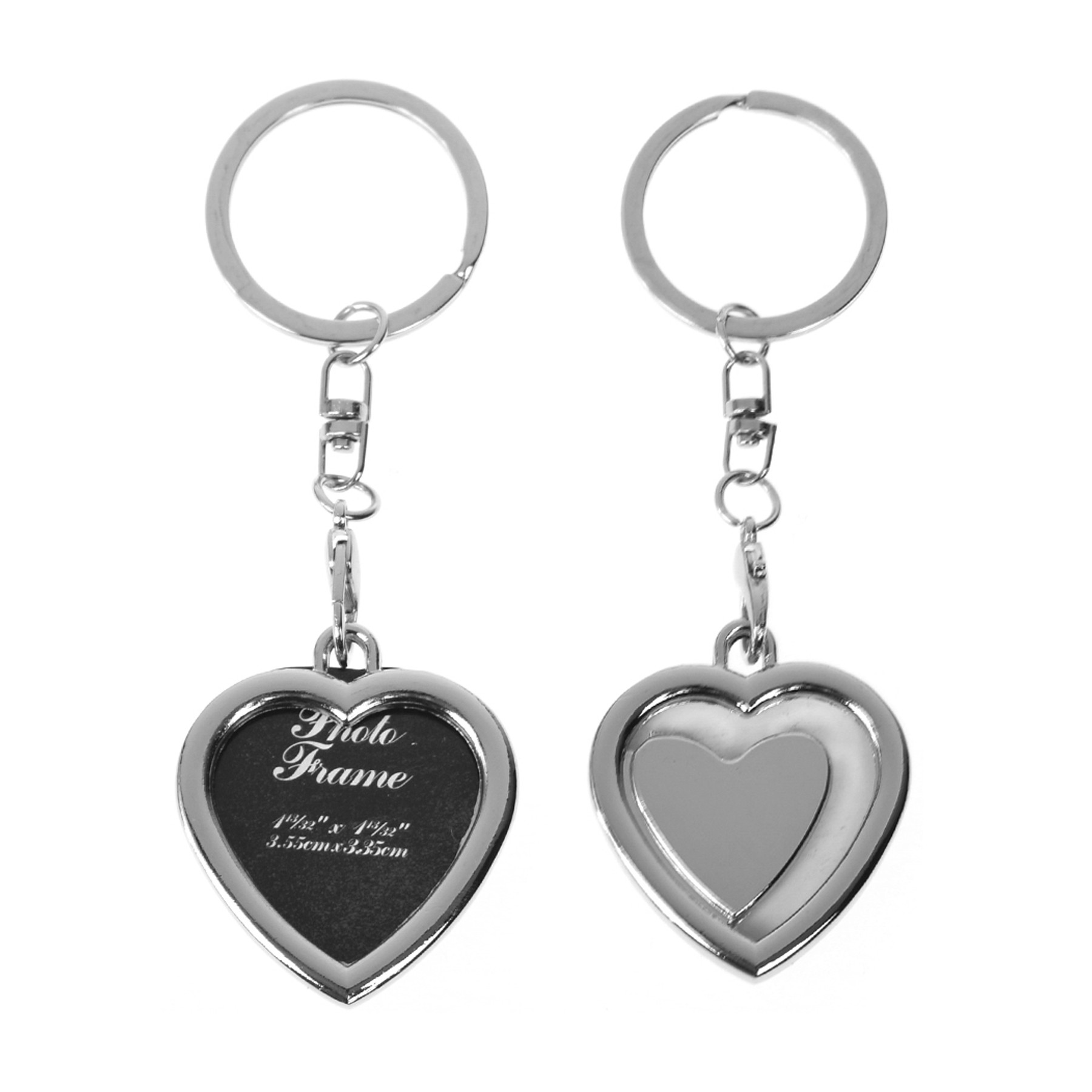 Heart Shaped Mini Metal Photo Frame Key Chain 2