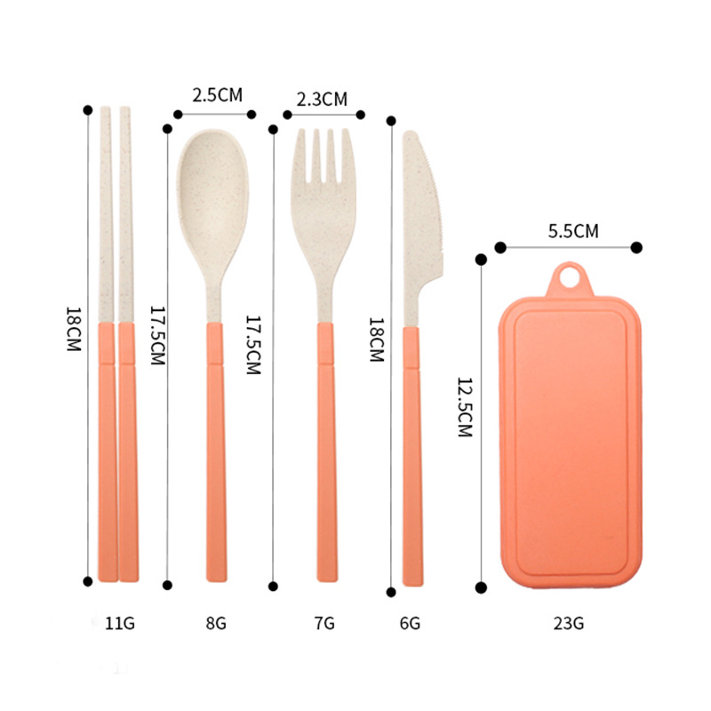 4 Sets Collapsible Reusable Utensils With Portable Case 3