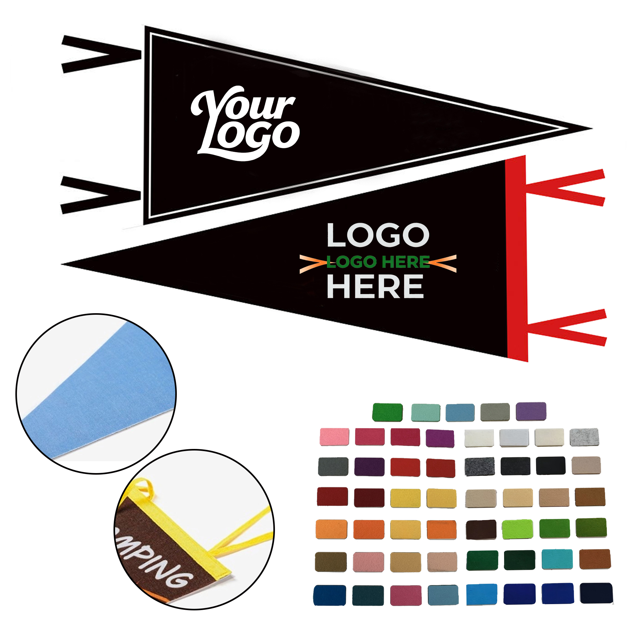 Customized Felt Triangular Flag 1