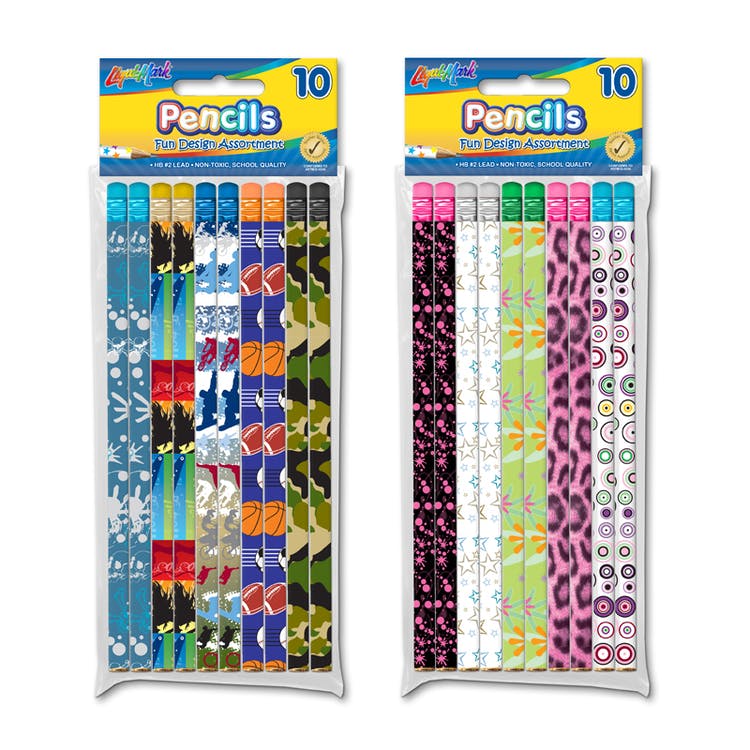 Printed #2 Pencils - 10 Pack Assorted 2