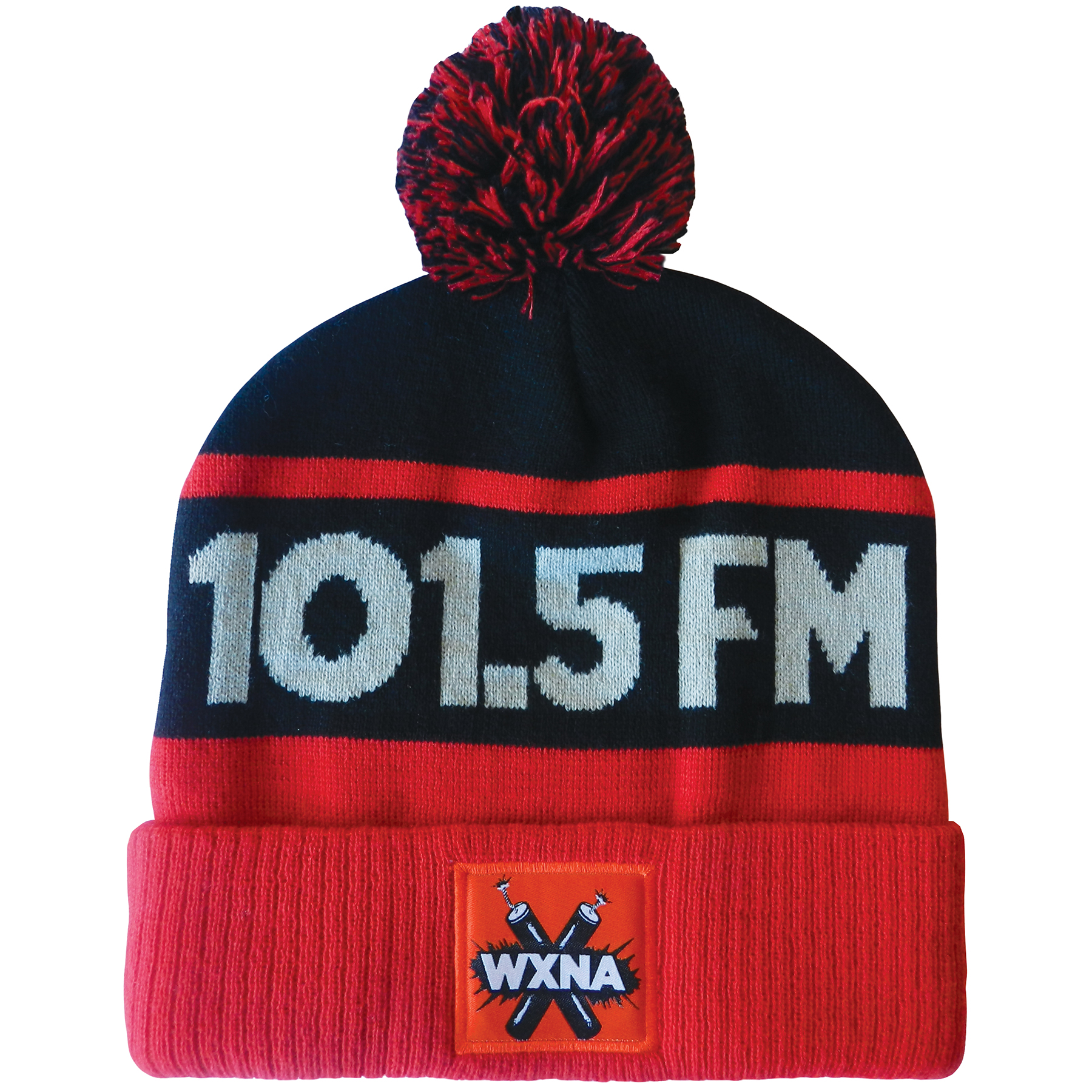 Knit Beanie with Pom and Ribbed Cuff (Printed Logo) 13