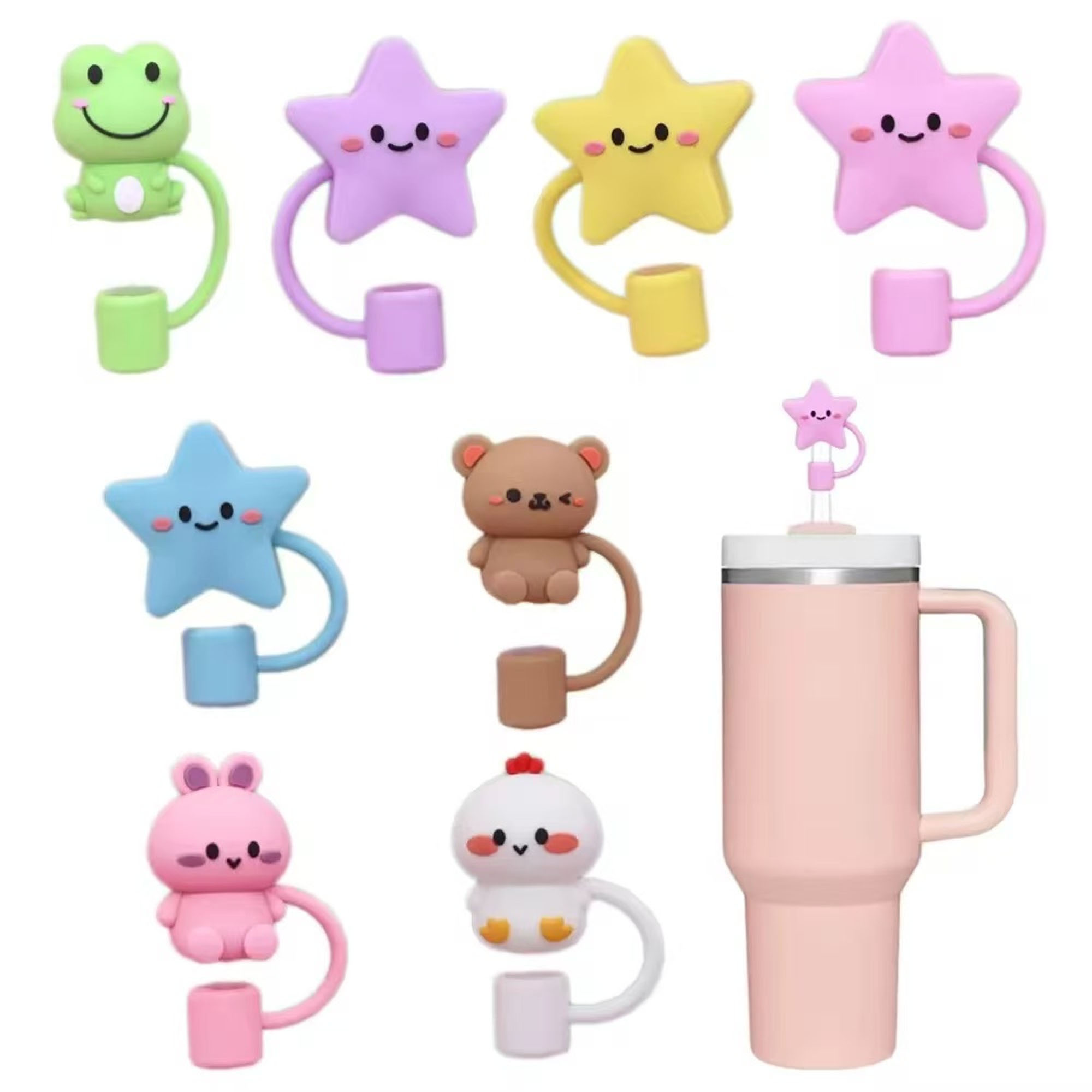 Customizable Silicone Straw Covers ?C Stylish Charm Caps 2