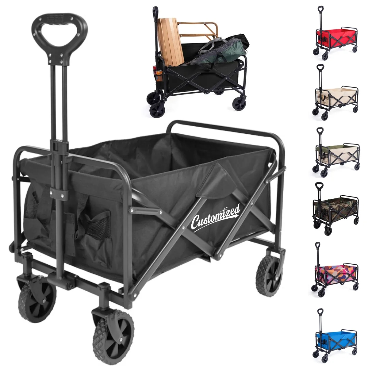Collapsible Folding Utility Wagon Cart Heavy Duty 4