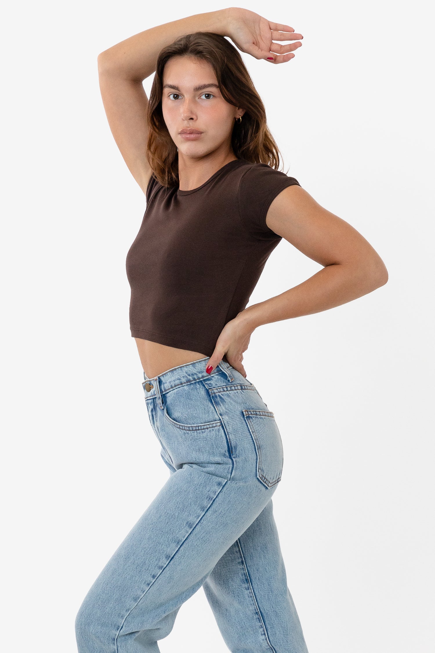BABY RIB CAP SLEEVE CROP TOP 31