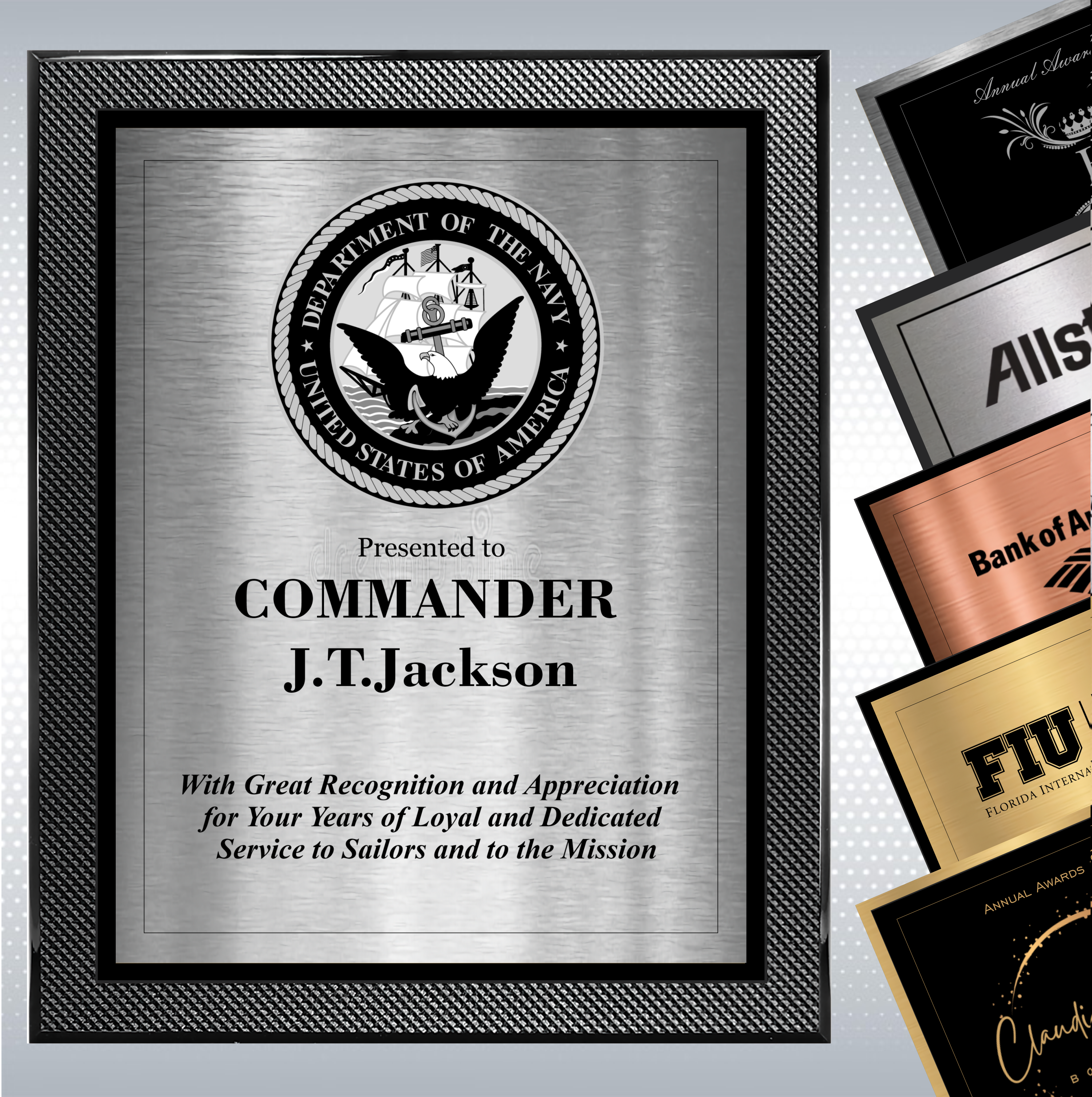 Piano Carbon Fiber Finish Plaque w/Choice of Double Plate 13