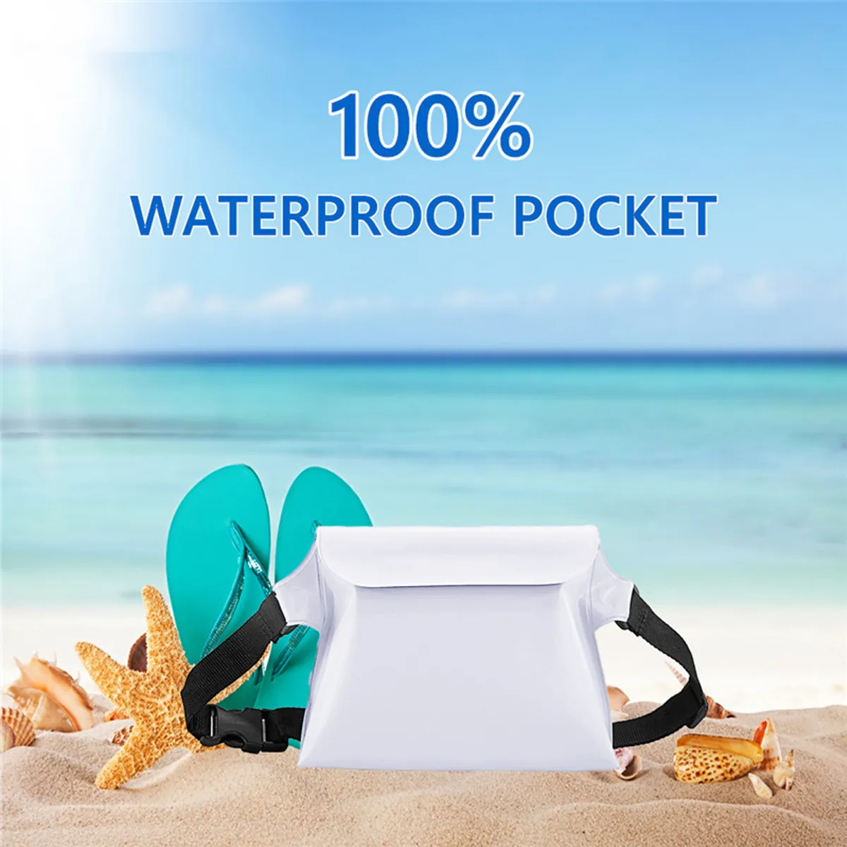 Colorful Waterproof Pouch Fanny Packs With Black Waist Strap 3