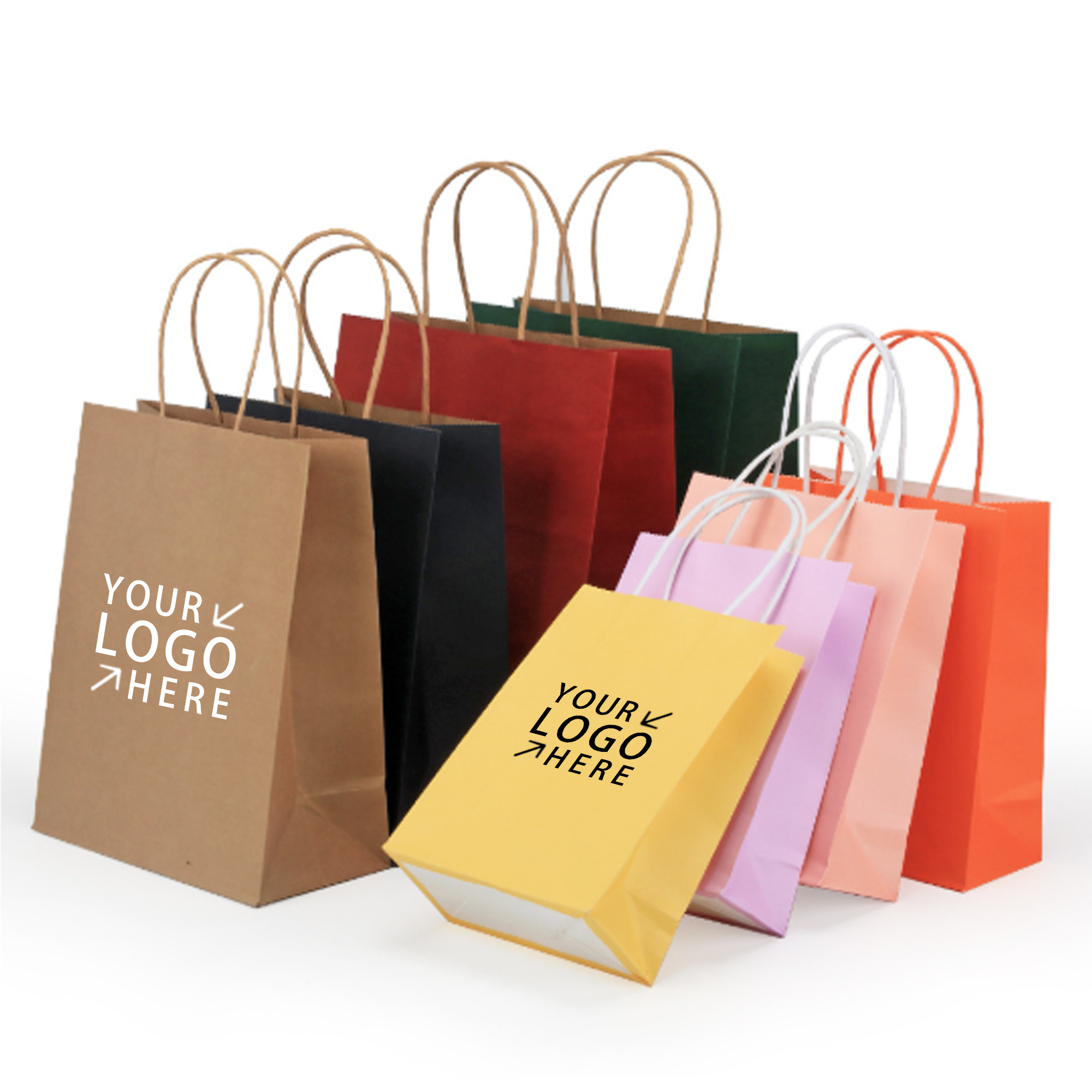 Colorful Kraft Shopping Tote Bag 2