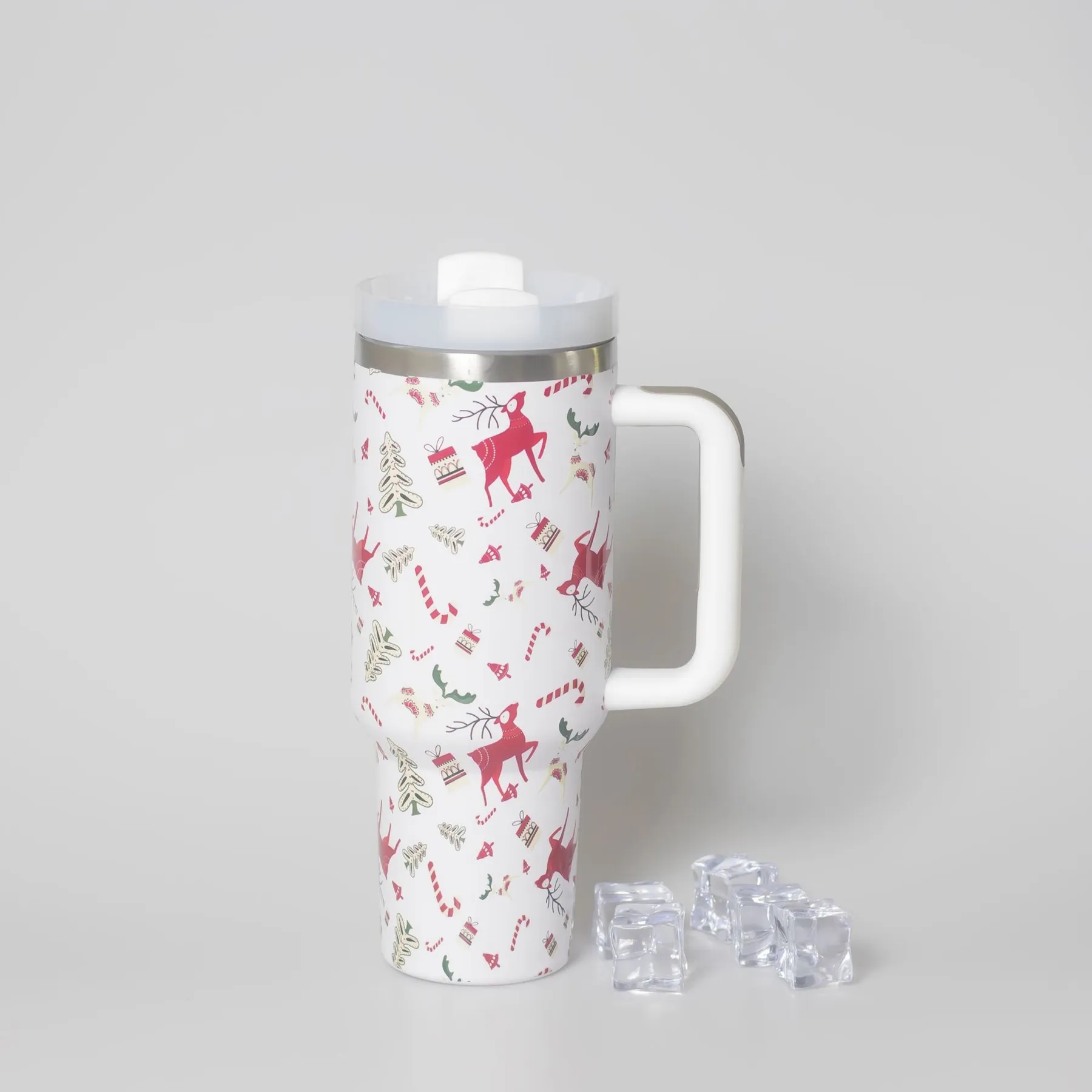 Christmas Theme 40 Oz. Vacuum Tumbler with Lid and Straw 9