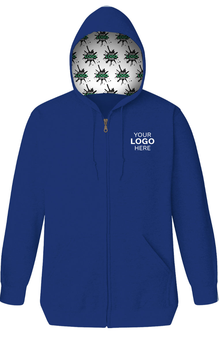 Your Logo Here Adult Fleece Zip Front Hoodie 17
