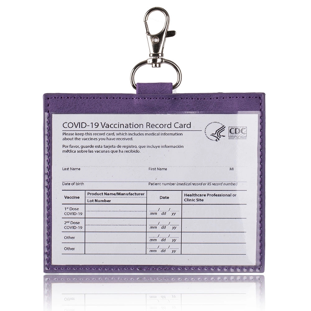 Leather Vaccine Card Wallet 4x3" 4