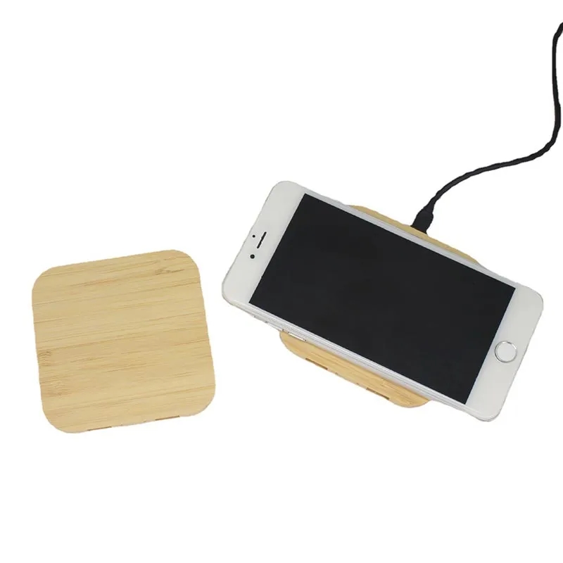 Bamboo Wireless Charger with Dual USB Ports 4
