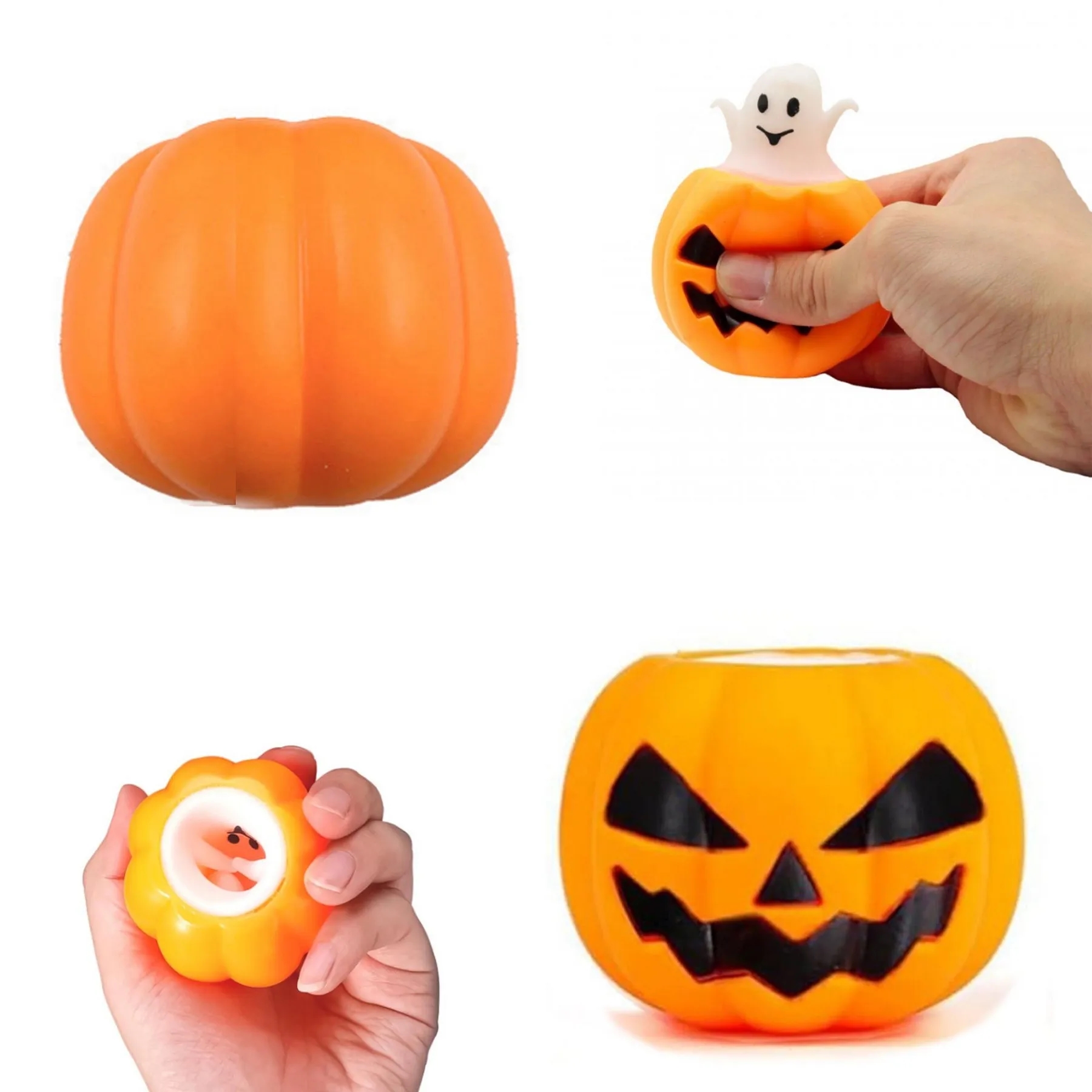 Pumpkin Stress Toys With Ghost in Cups 6