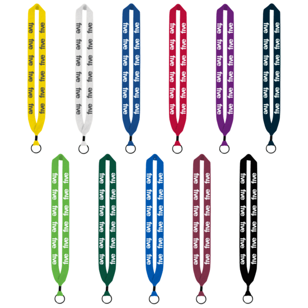 1" Cotton Lanyard with Metal Crimp & Metal Split-Ring 12