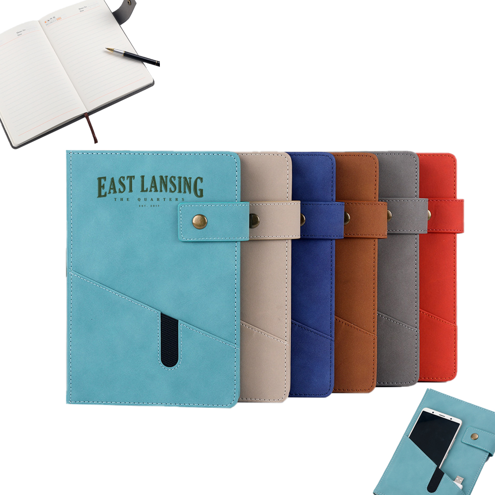 A5 PU Leather Journal Notebook with a Pocket 11