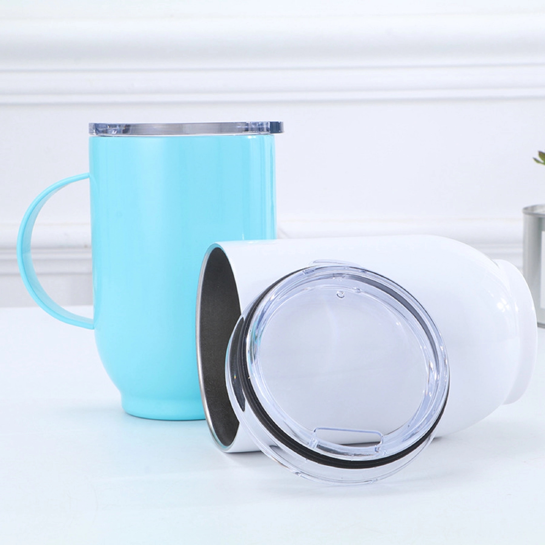 16 oz Vacuum Double-insulated Heat Wine Tumbler with Handle 6