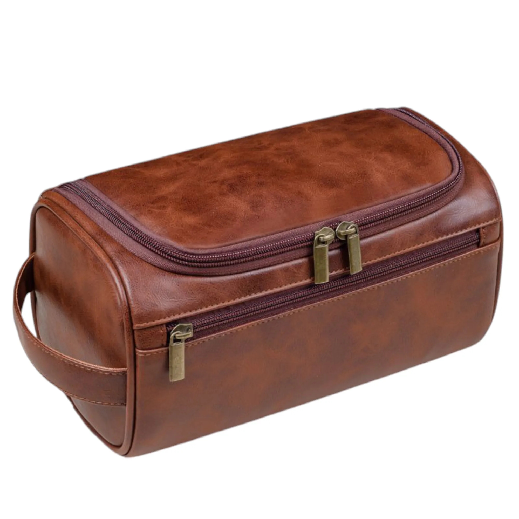 9.8" x 5.1" x 5.1" Pu Leather Travel Toiletry Bag 10