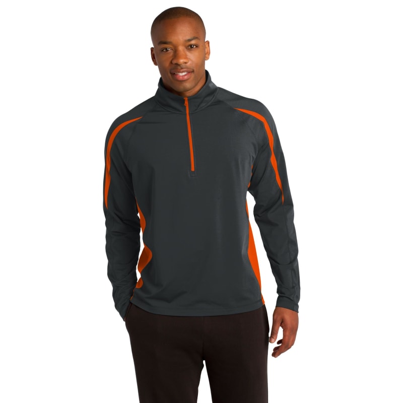 Sport-Tek Sport-Wick Stretch 1/2-Zip Colorblock Pullover., custom hoodie or sweatshirt with logo imprint 24